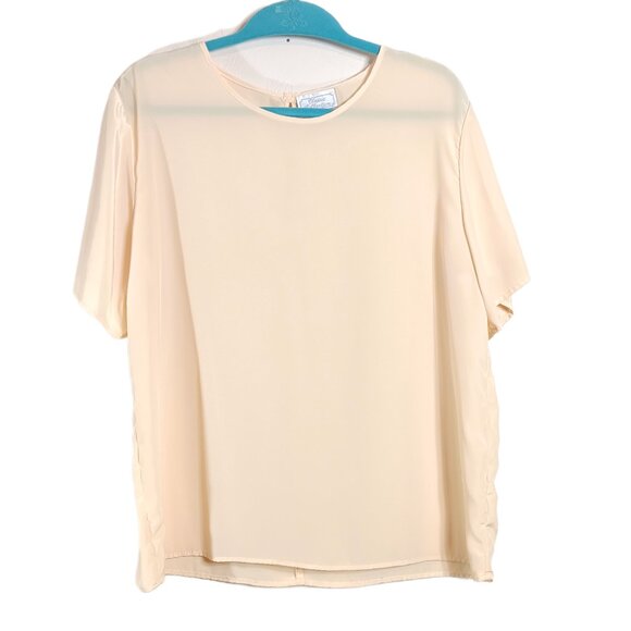 Classic Collection Blouse Women’s Size 14 Yellow Satin Office Career VTG 90s - Picture 1 of 5